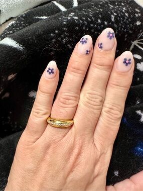 BaubleBar Gold and CZ Dome Ring size 7